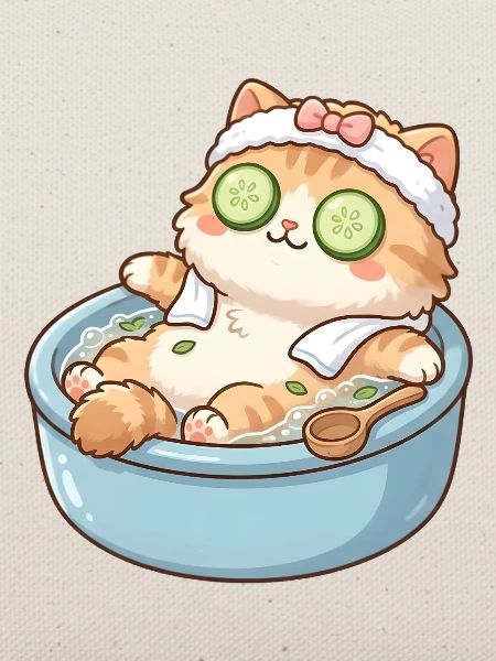 Katze beim Spa Wellness