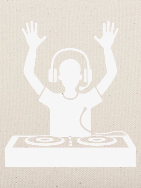DJ Silhouette mit Kopfhörern