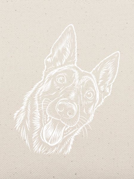 Linienkunst Hundekopf Malinois