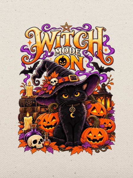 Witch Mode On Halloween Katze Hexenkatze