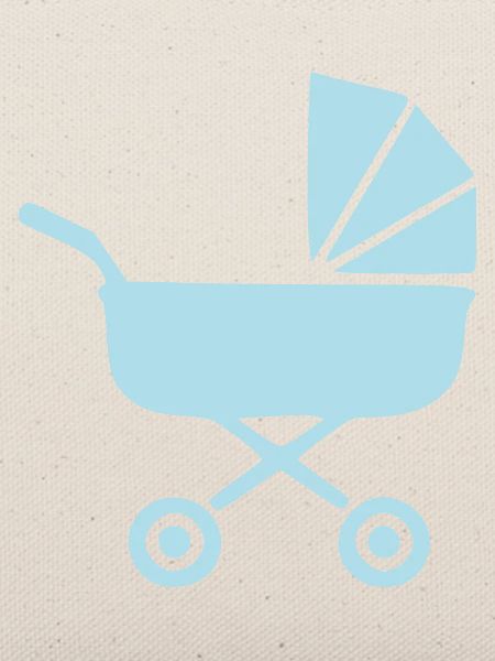Blauer Kinderwagen Baby Geburt Geschenk 