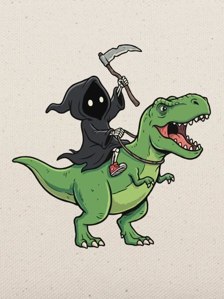 Sensenmann auf T-Rex 