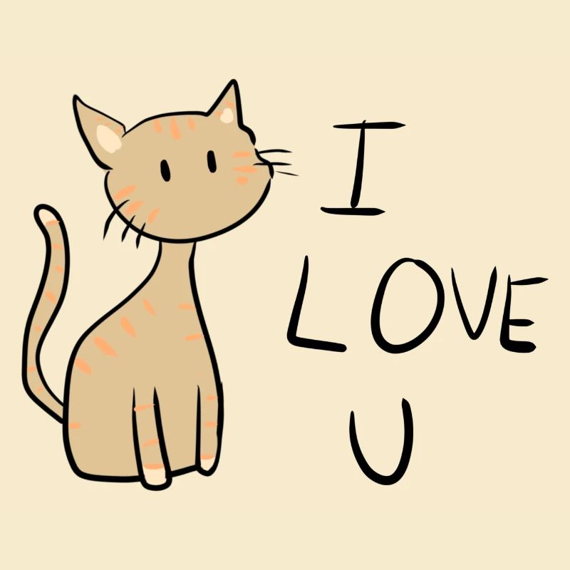 braune Katze ich liebe dich