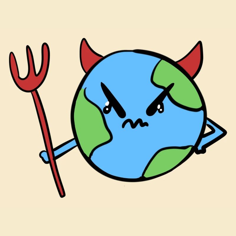 Devil Earth world symbol evil angry