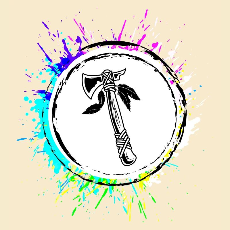 Axe Indian Feather Colorful