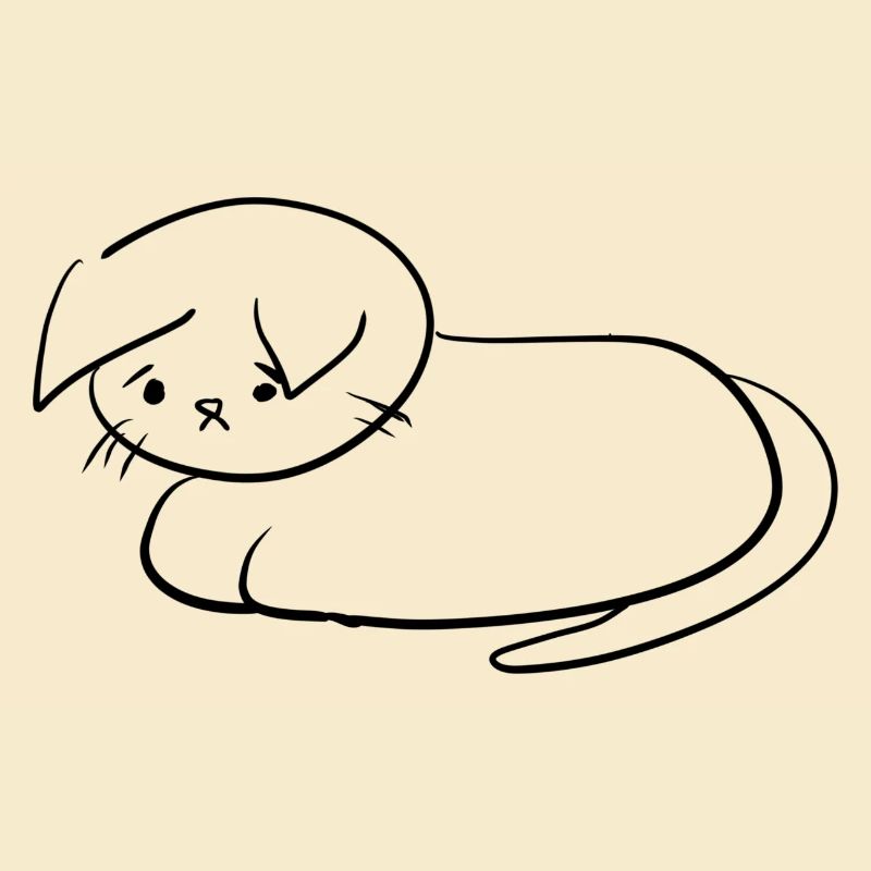 symbole d’animal chat triste