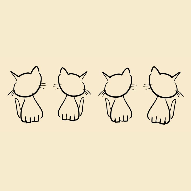 quatre chats animaux mignon forme d’animal de compagnie