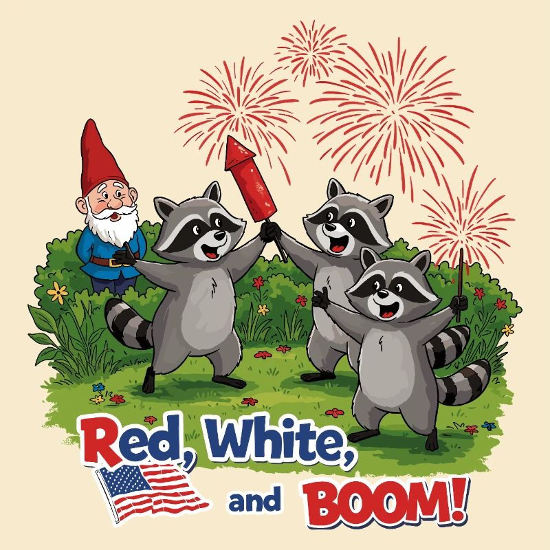 Waschbären-Feuerwerksparty zum 4. Juli