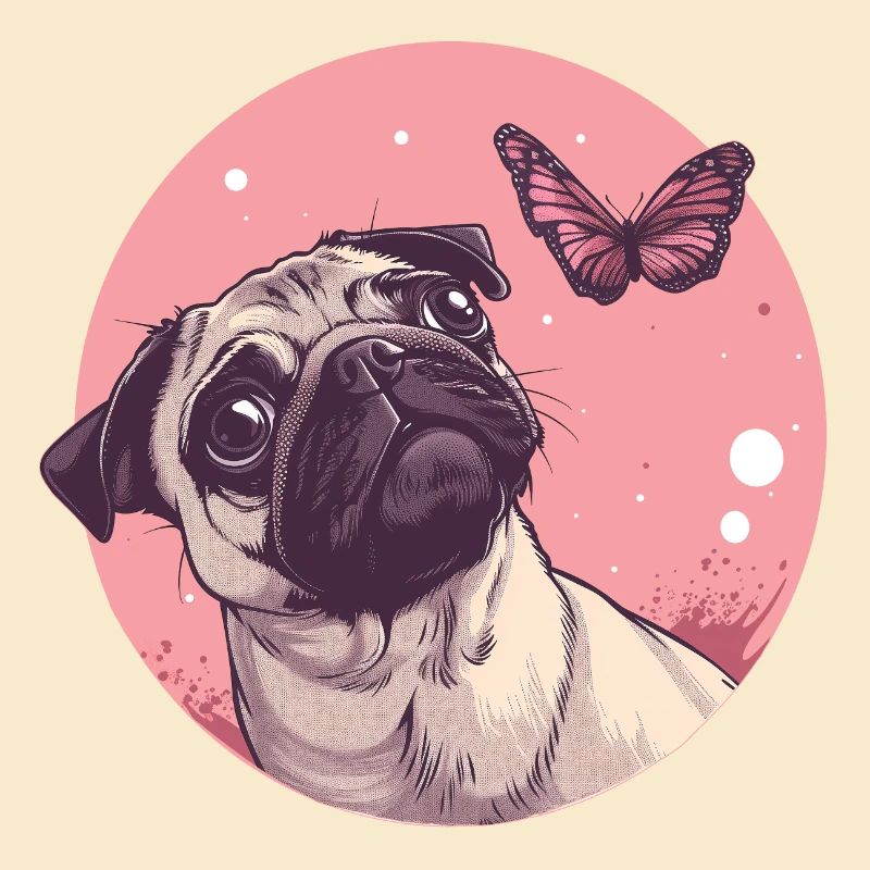 Mops und Schmetterling