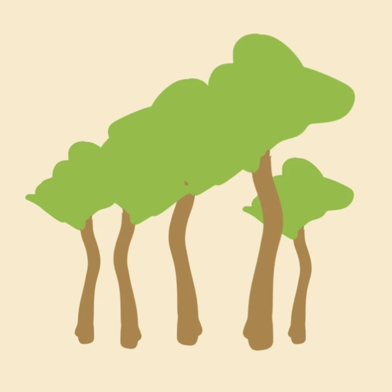 Symbole de la forêt Cartoon Trees Tree