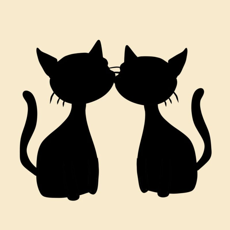 zwei Katzen Symbol Freunde Katze