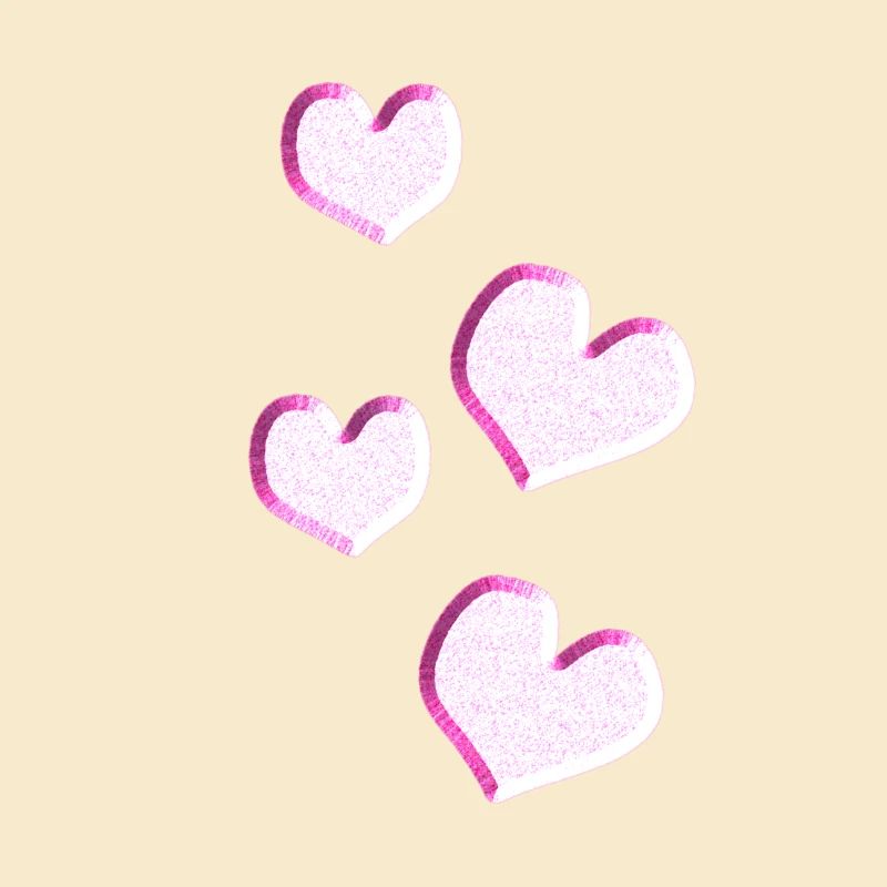 four hearts glitter