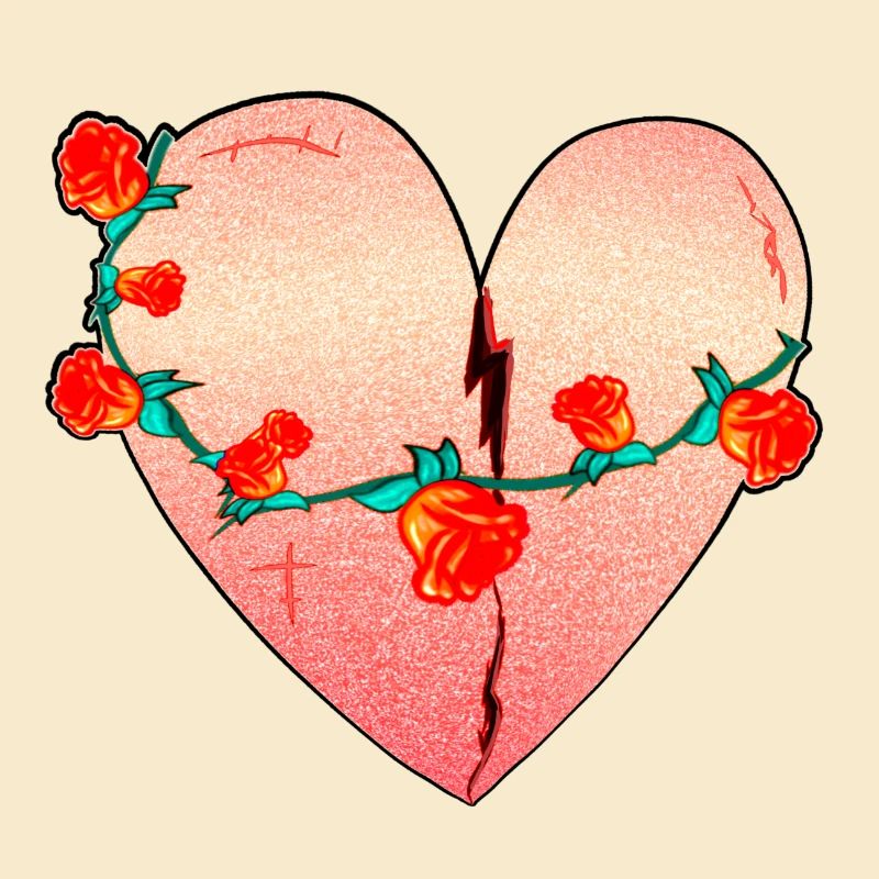 Heart Rose Scars Red Symbol