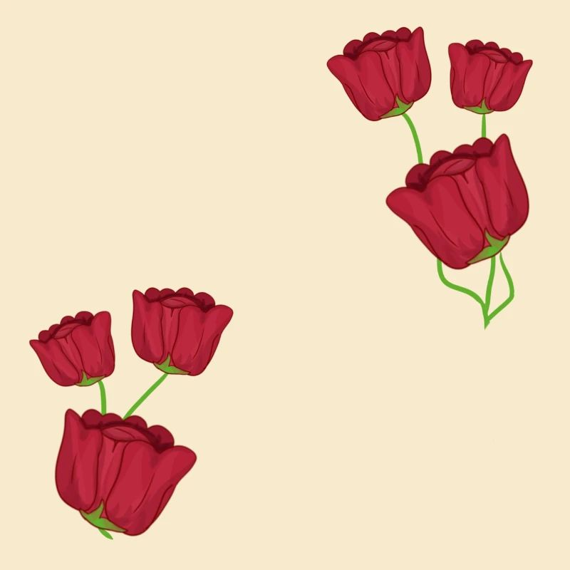 Pattern Red Rose Flowers