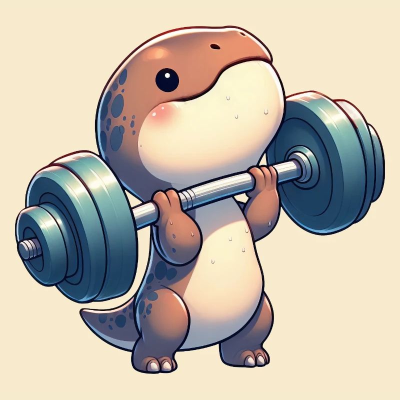 Chibi Dino T-Rex Workout with Dumbbells