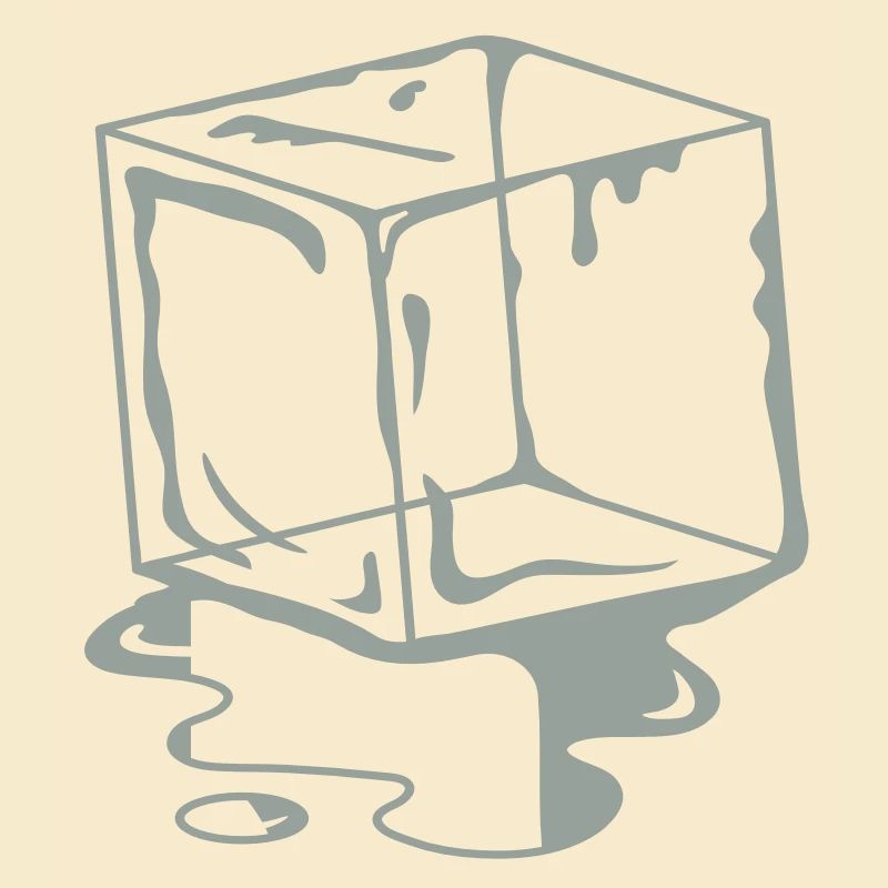 A melting ice Cube