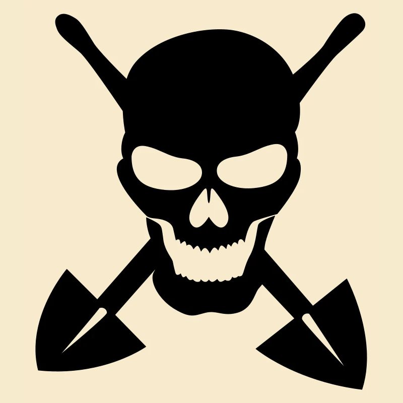 Skull digging shovel scoop gift idea