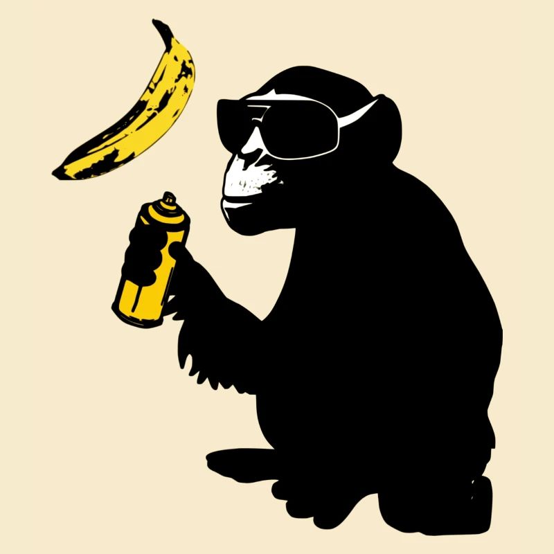 monkey sprayed banana