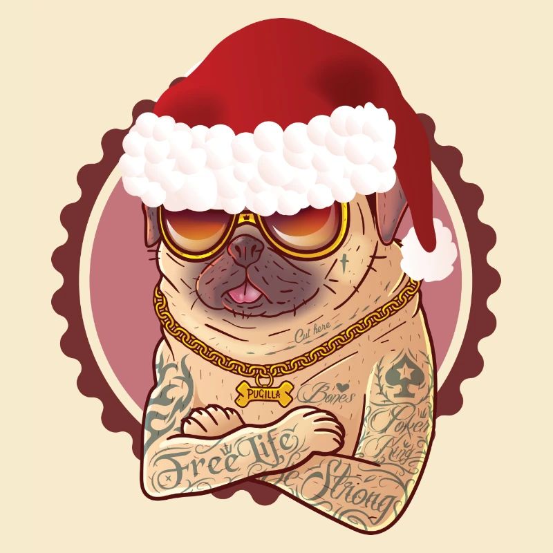 Mops Hund weihnachten