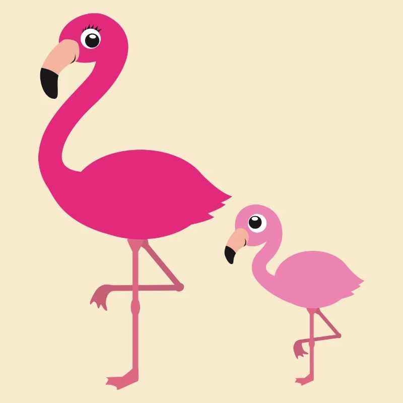 Flamingo Mutter mit Kind