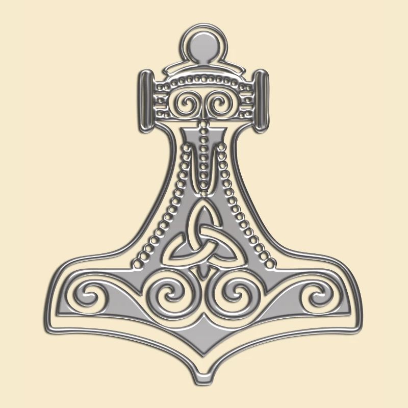 Mjollnir - Marteau de Thor avec double spirale et