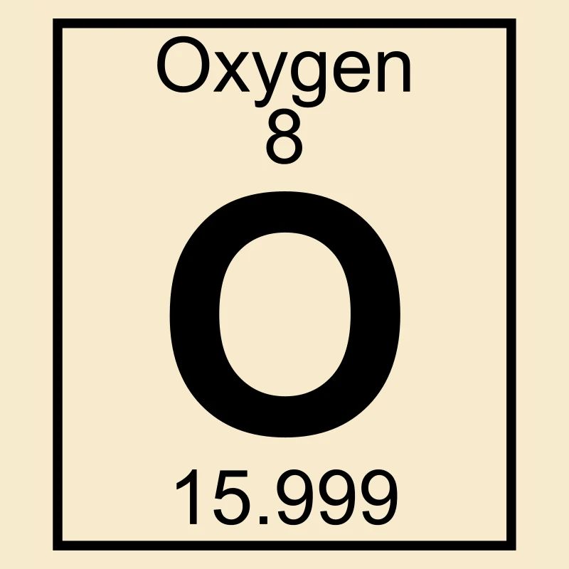 Periodic table element 8 - O (oxygen) - BIG