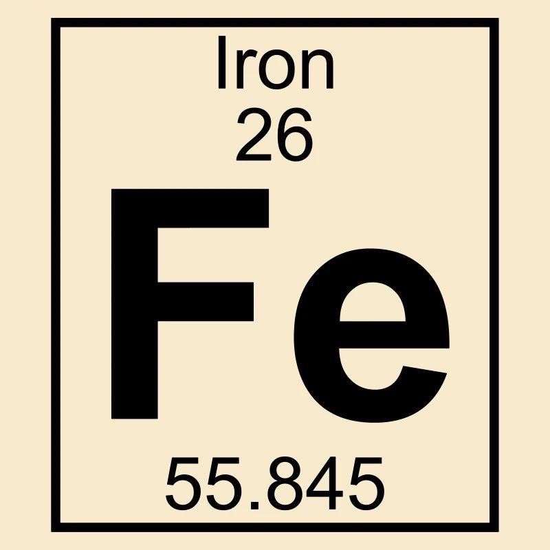 Periodic table element 26 - Fe (iron) - BIG