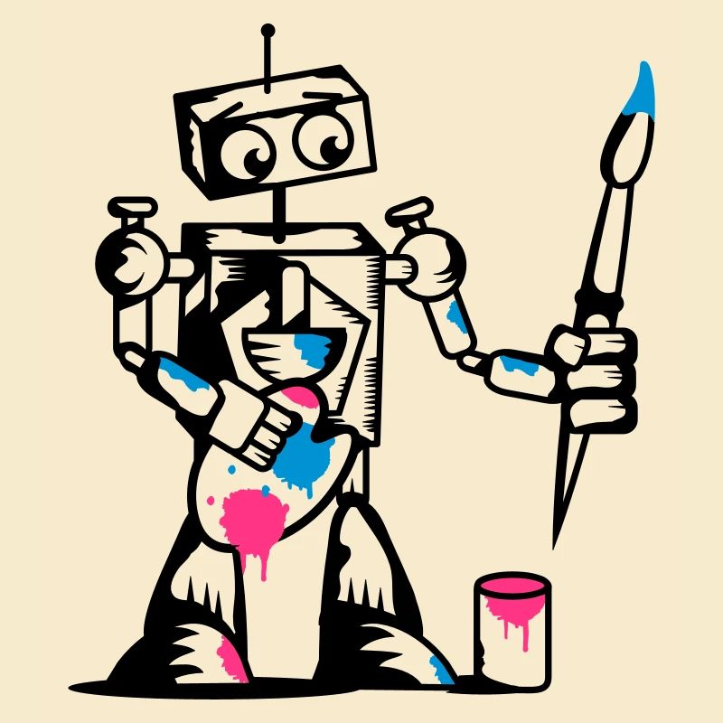 Un robot avec un pinceau