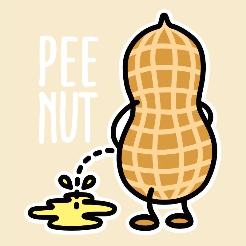 Funny PEE-NUT Nut Peanut Peeing Pun