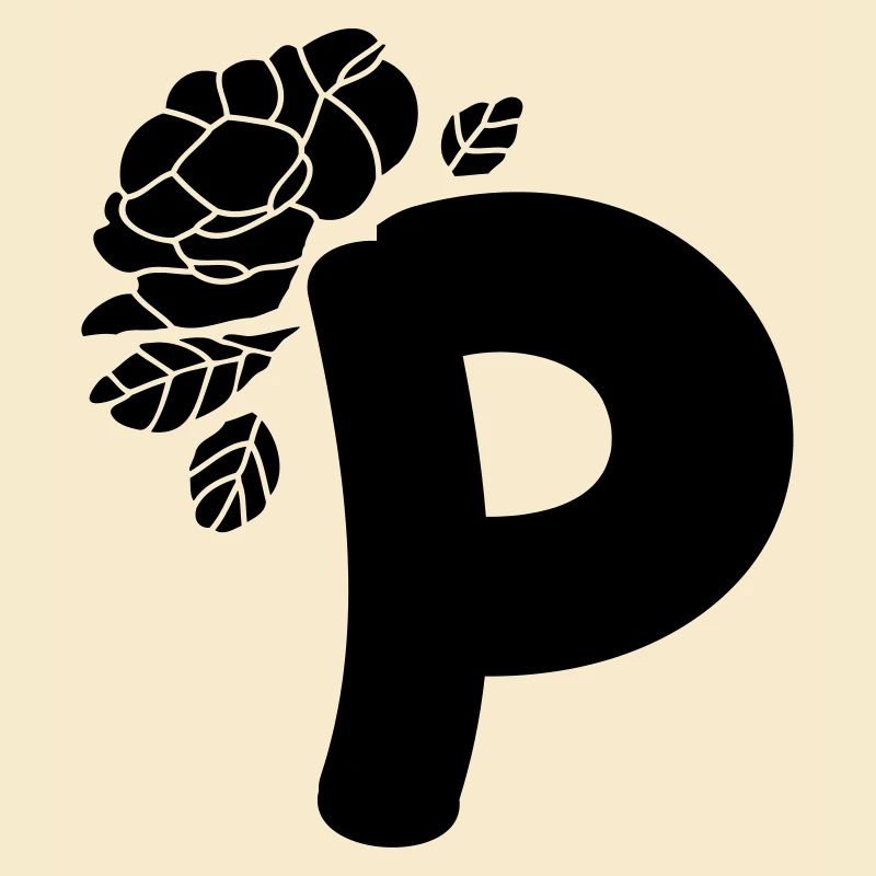 AlphabetBuchstabe P mit Blume