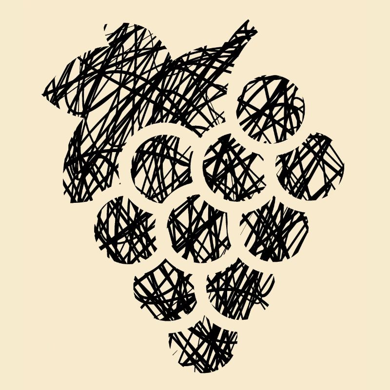 Grape Scribble Painted Black Gift Idea