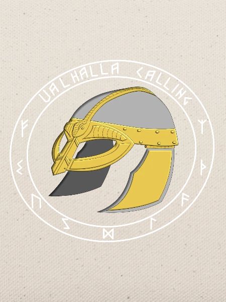 Wikingerhelm mit Runen