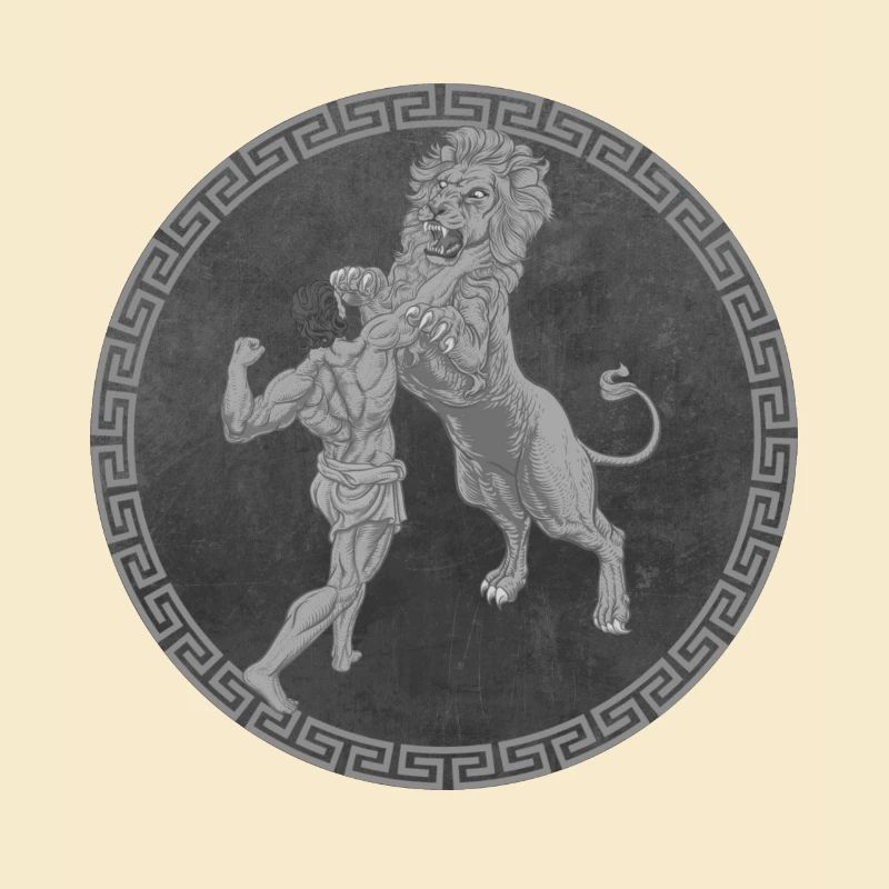 Herkules griechischer Held, Kampf mit Löwe