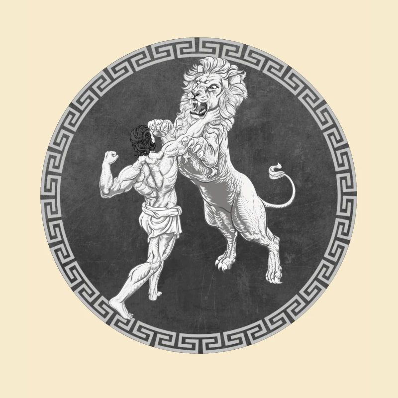 Herkules griechischer Held, Kampf mit Löwe