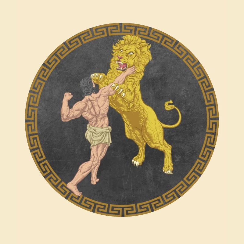 Herkules griechischer Held, Kampf mit Löwe