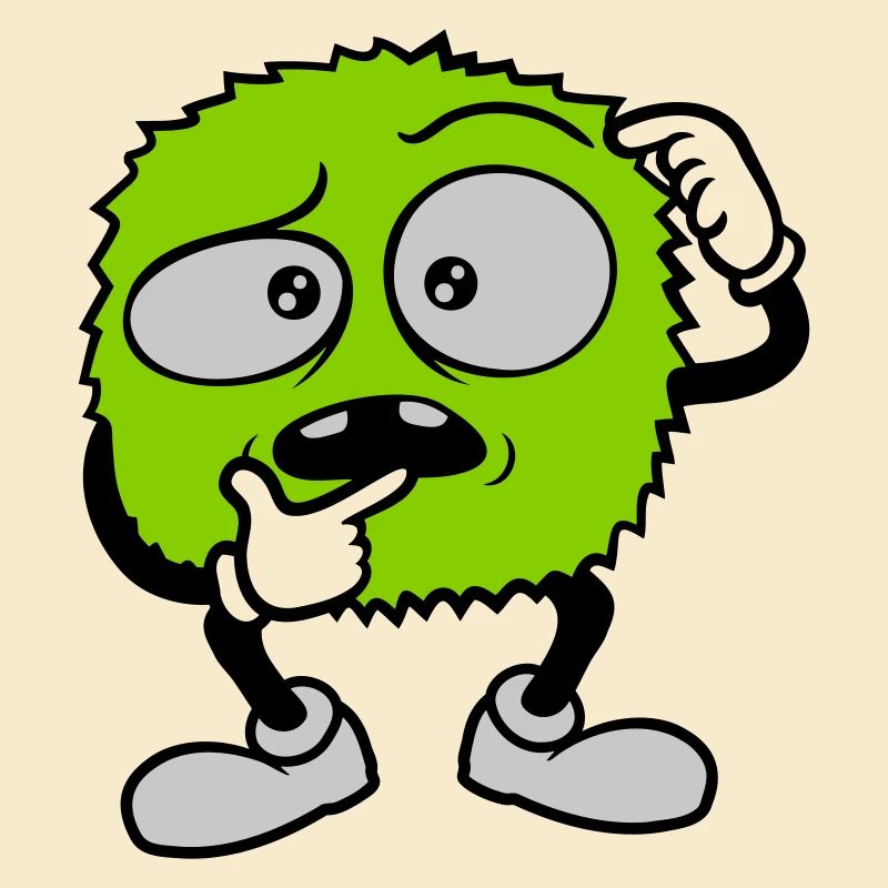 Comic skeptisches Gesicht Monster