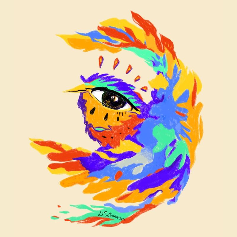 Bunter Vogel
