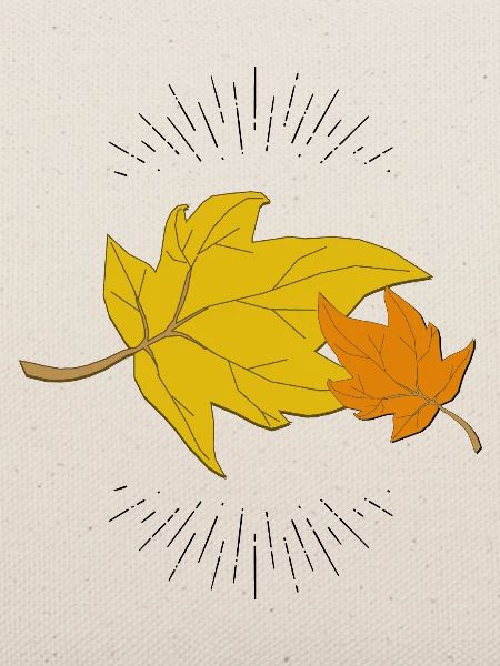 Herbstblatt mit Strahlen