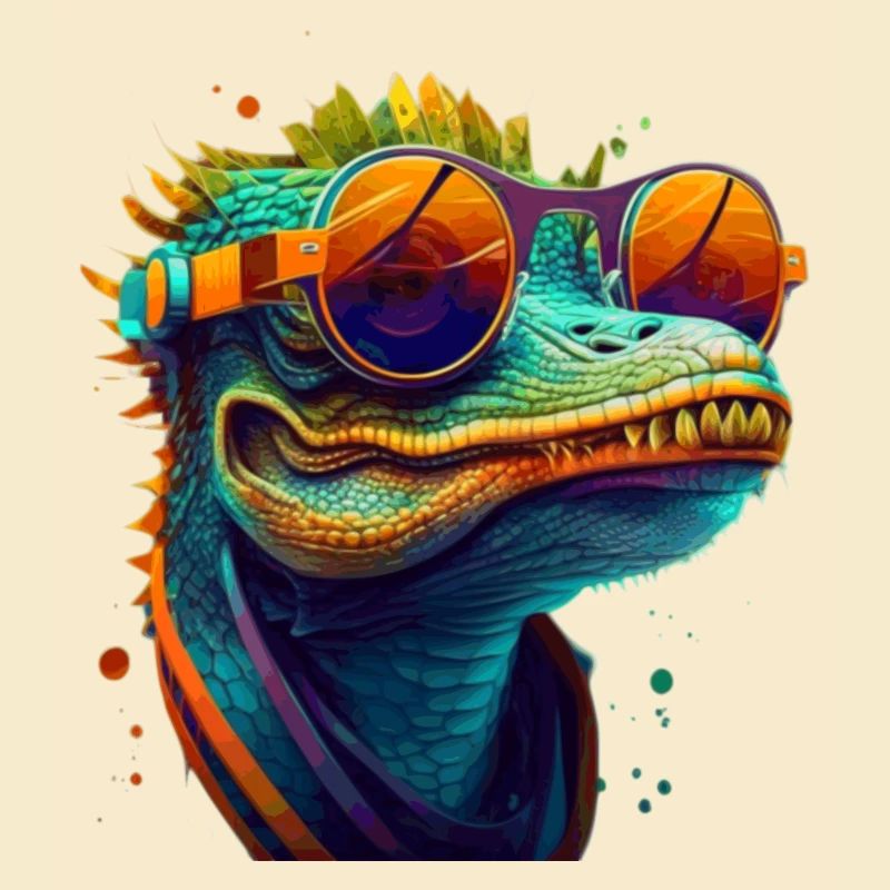 Kroko oder Alligator mit Sonnenbrille im Sommer