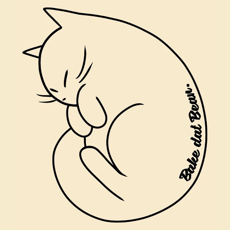 Bake dat Bean | Niedliche zusammengerollte Katze