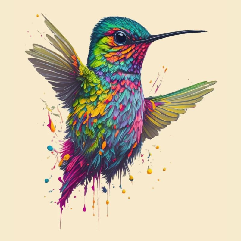 Explosion de couleurs Hummingbird Artwork