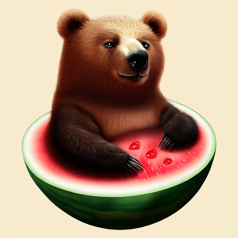 Bär in einer Wassermelone