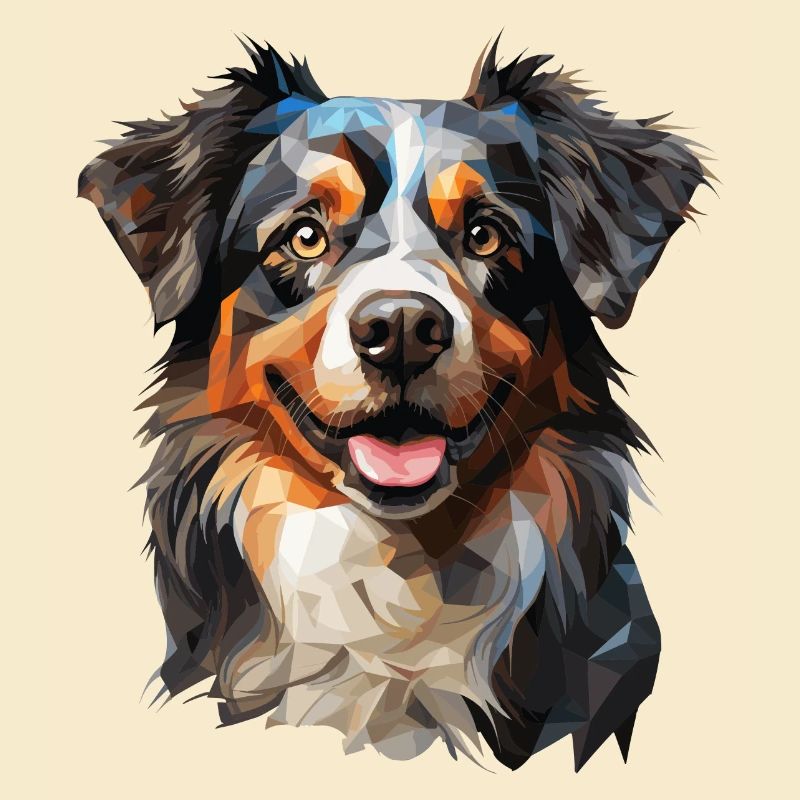 Berger australien dans un style polygonal bas