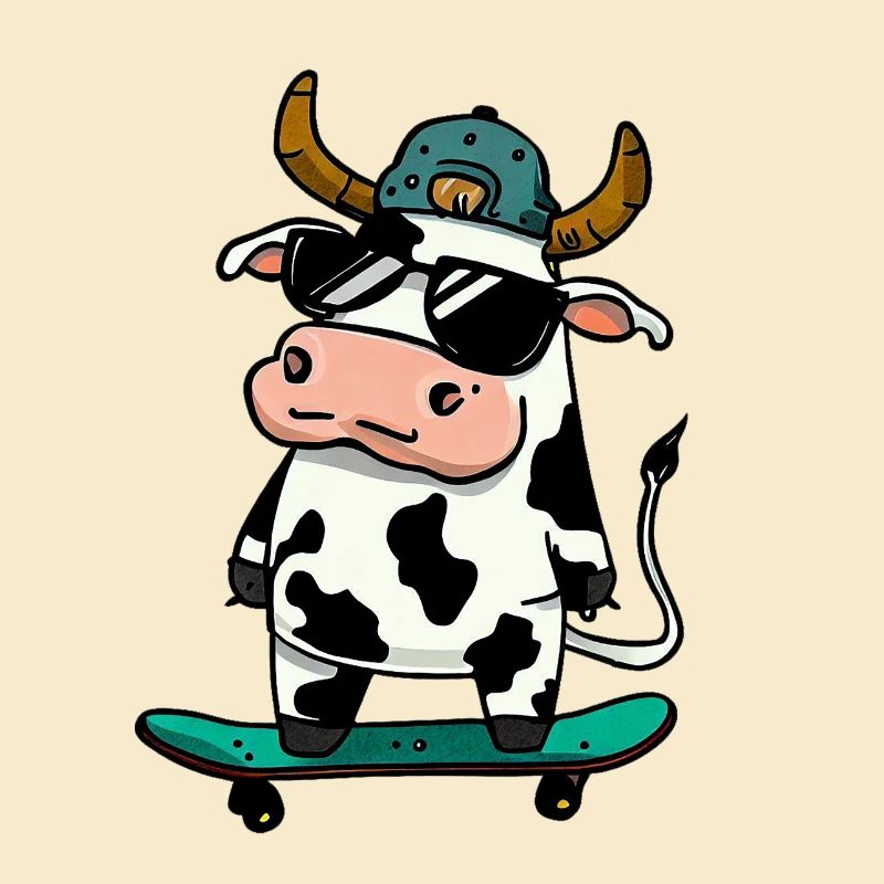 Coole Kuh Skateboarding