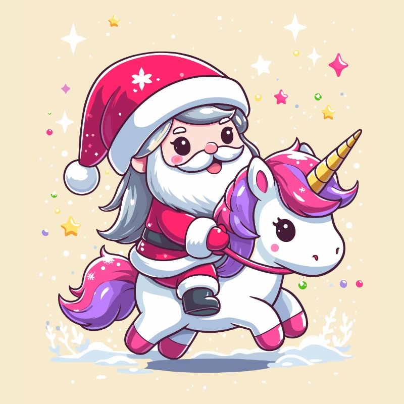 Weihnachtsmann und Einhorn
