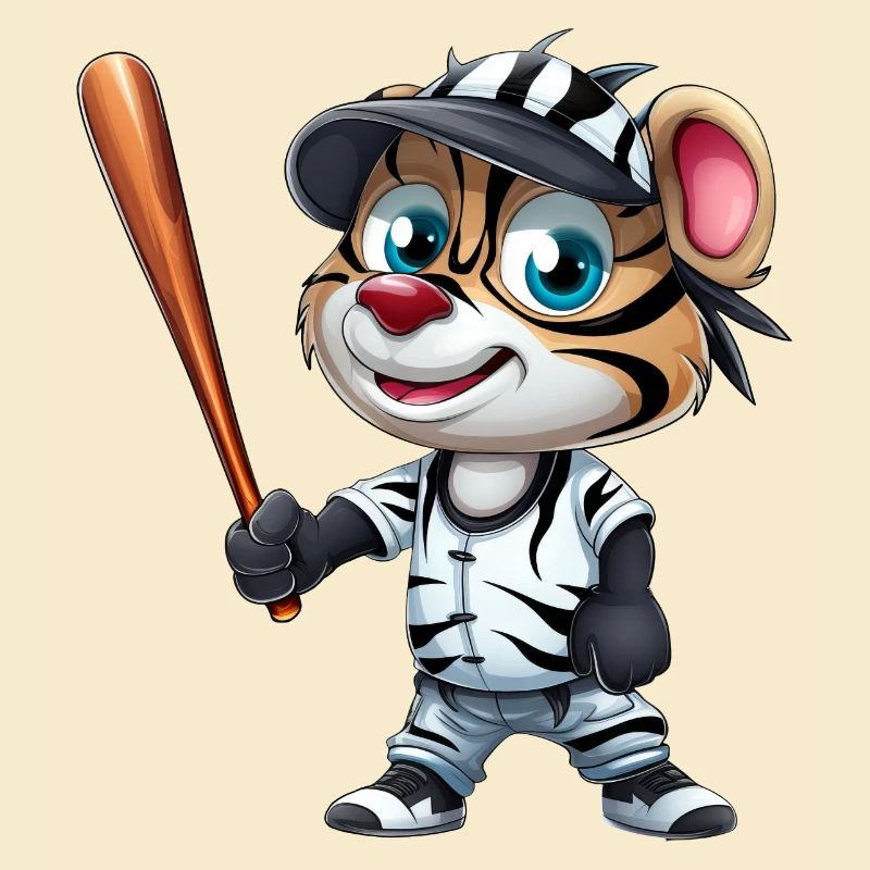 Zebra Baseballspieler Dynamisch