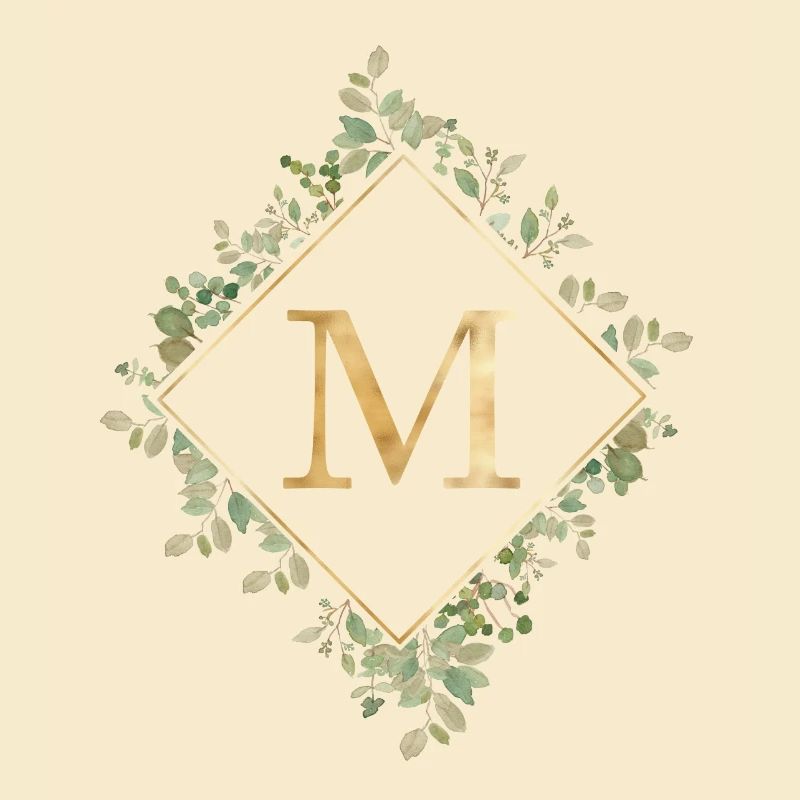 M Monogramm Eukalyptus Kranz