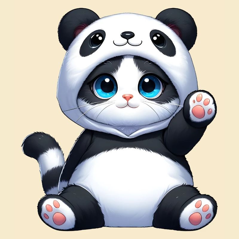 Chat en costume de panda