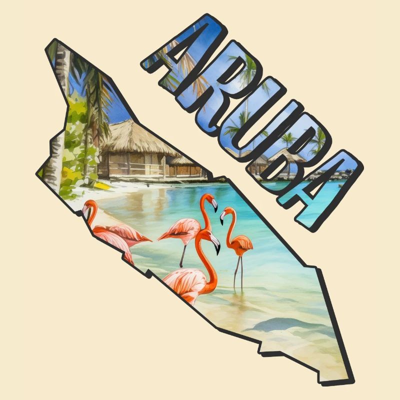 Watercolor Map Aruba
