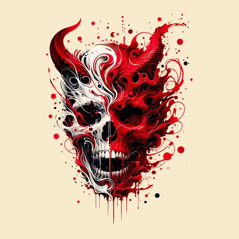 Infernal Skull Artwork Skull Meets Devil